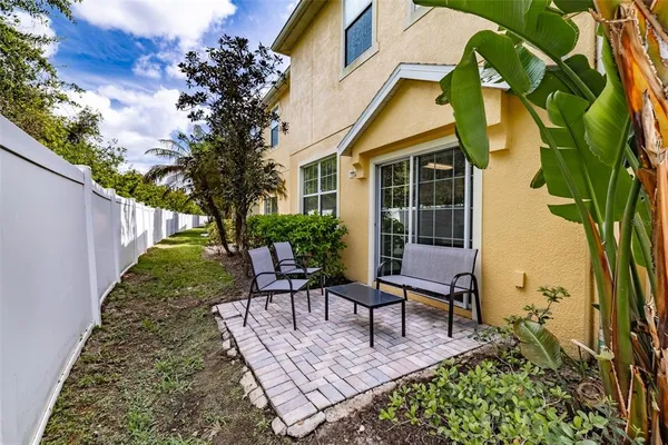 a house view with a garden space