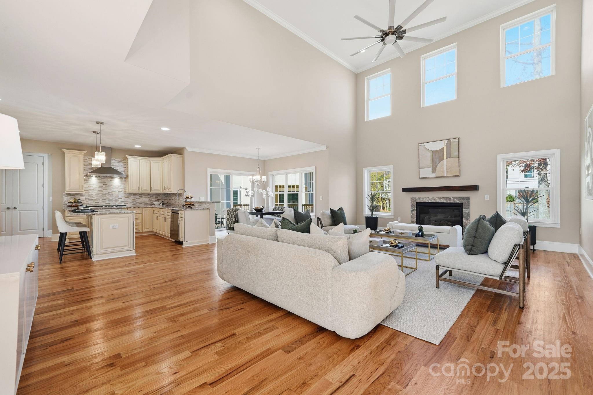 101 McAlway Road Charlotte, NC 28211 - Photo 36 of 40 a living room with fireplace furniture and a wooden floor