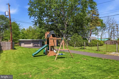 a view of a backyard with a garden and plants