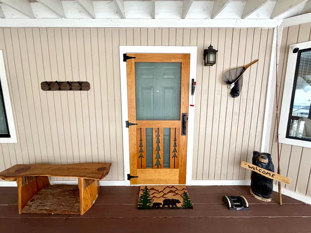 a front view of a house with entryway