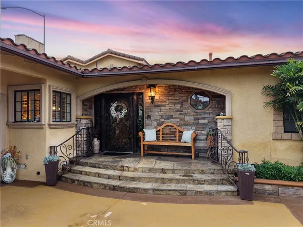a view of a building with a porch