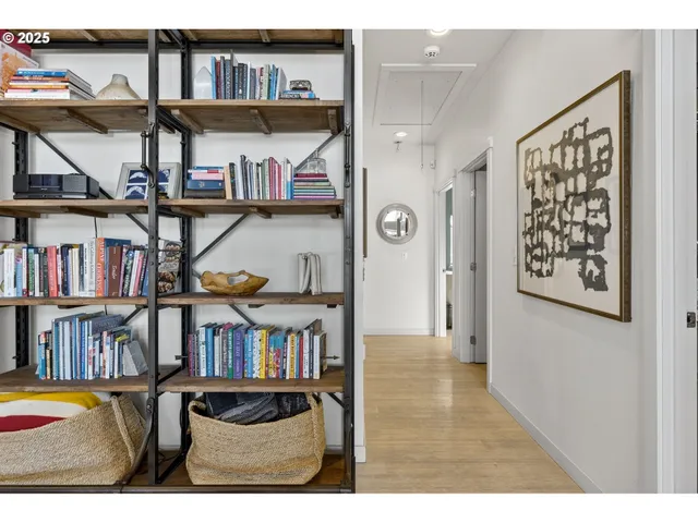 a view of a bedroom with furniture and staircase