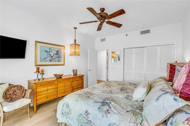 a balcony with tall trees