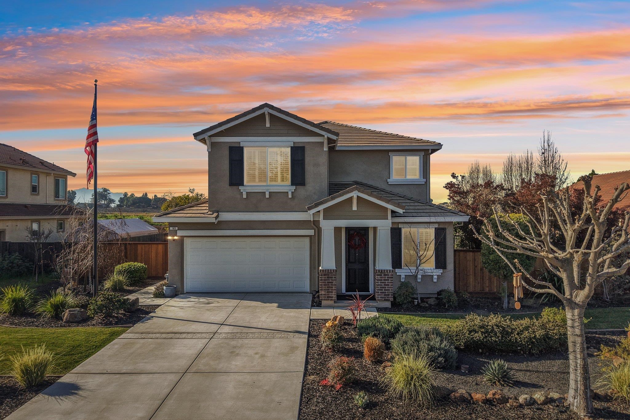 165 Little Ranch Circle Oakley, CA 94561 - Photo 1 of 60 View of front facade featuring concrete driveway, brick siding, stucco siding, a tiled roof, and an attached garage