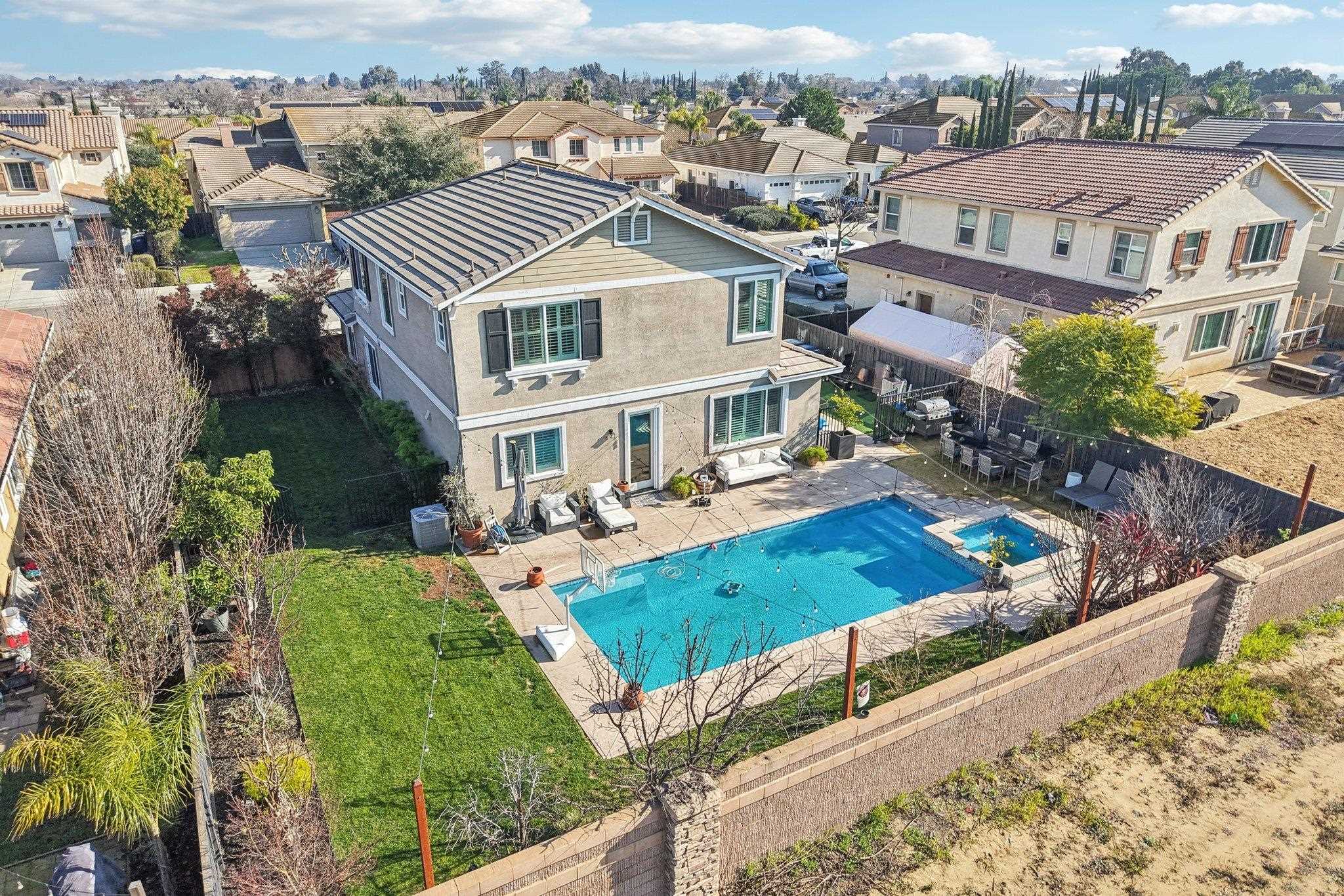 165 Little Ranch Circle Oakley, CA 94561 - Photo 54 of 60 View of swimming pool with a fenced backyard, a patio area, and a residential view
