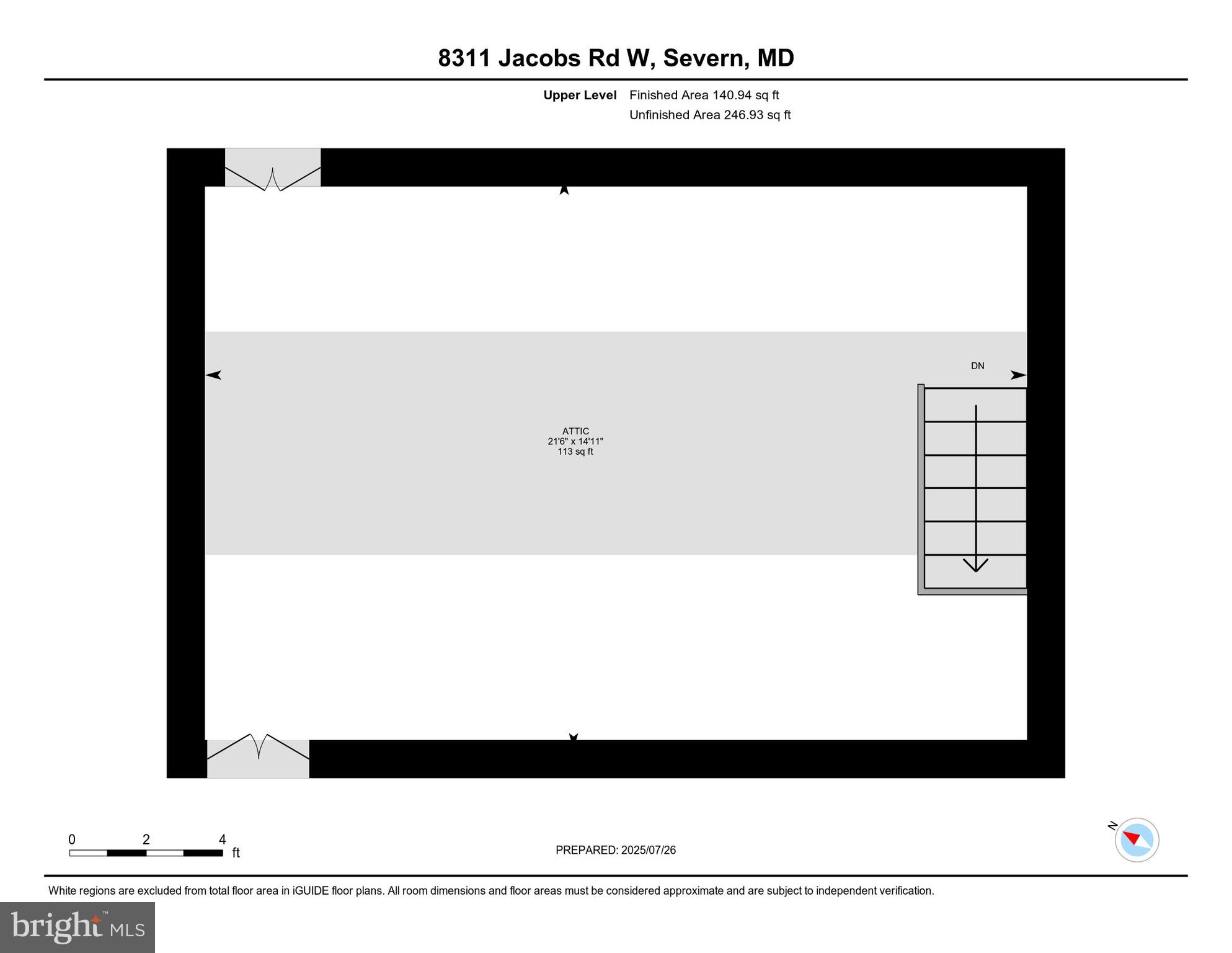 8311 Jacobs Road West Severn, MD 21144 - Photo 47 of 49 Upper level floorplan.