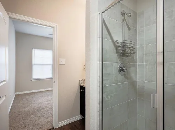 a bathroom with a shower