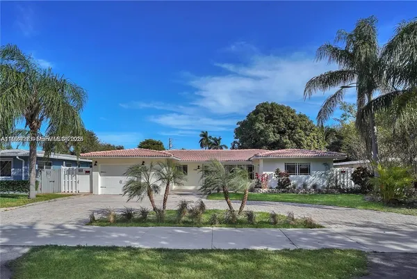 a view of house with outdoor space and swimming pool