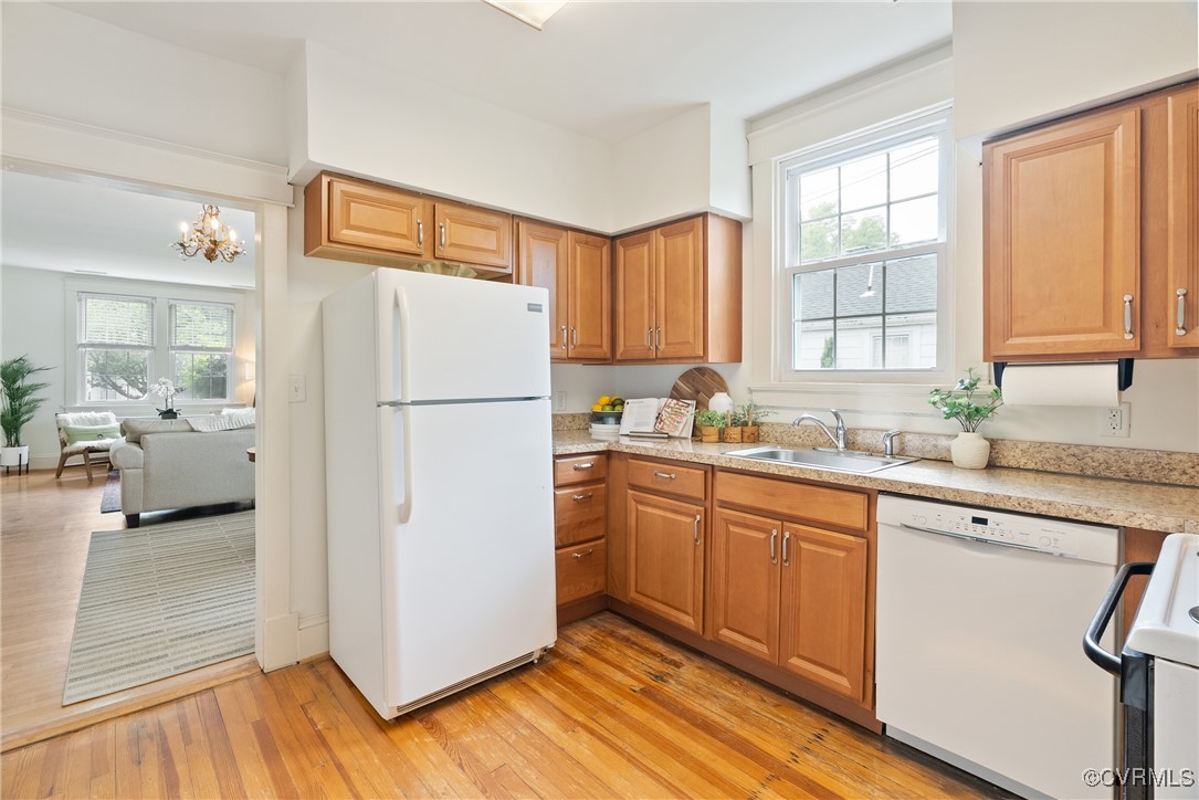 1712 Seddon Road Richmond, VA 23227 - Photo 4 of 29 Kitchen with white appliances, a sink, light count
