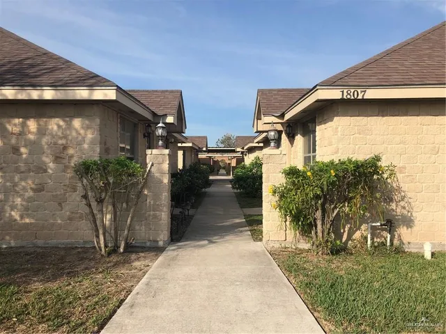 a house view with a outdoor space