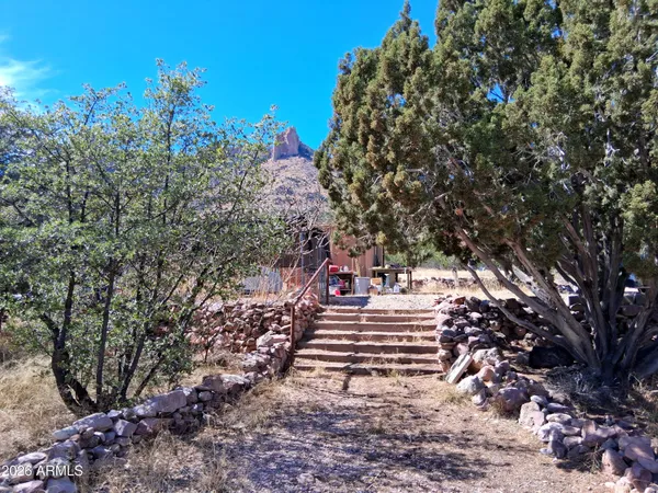 a view of a backyard of the house