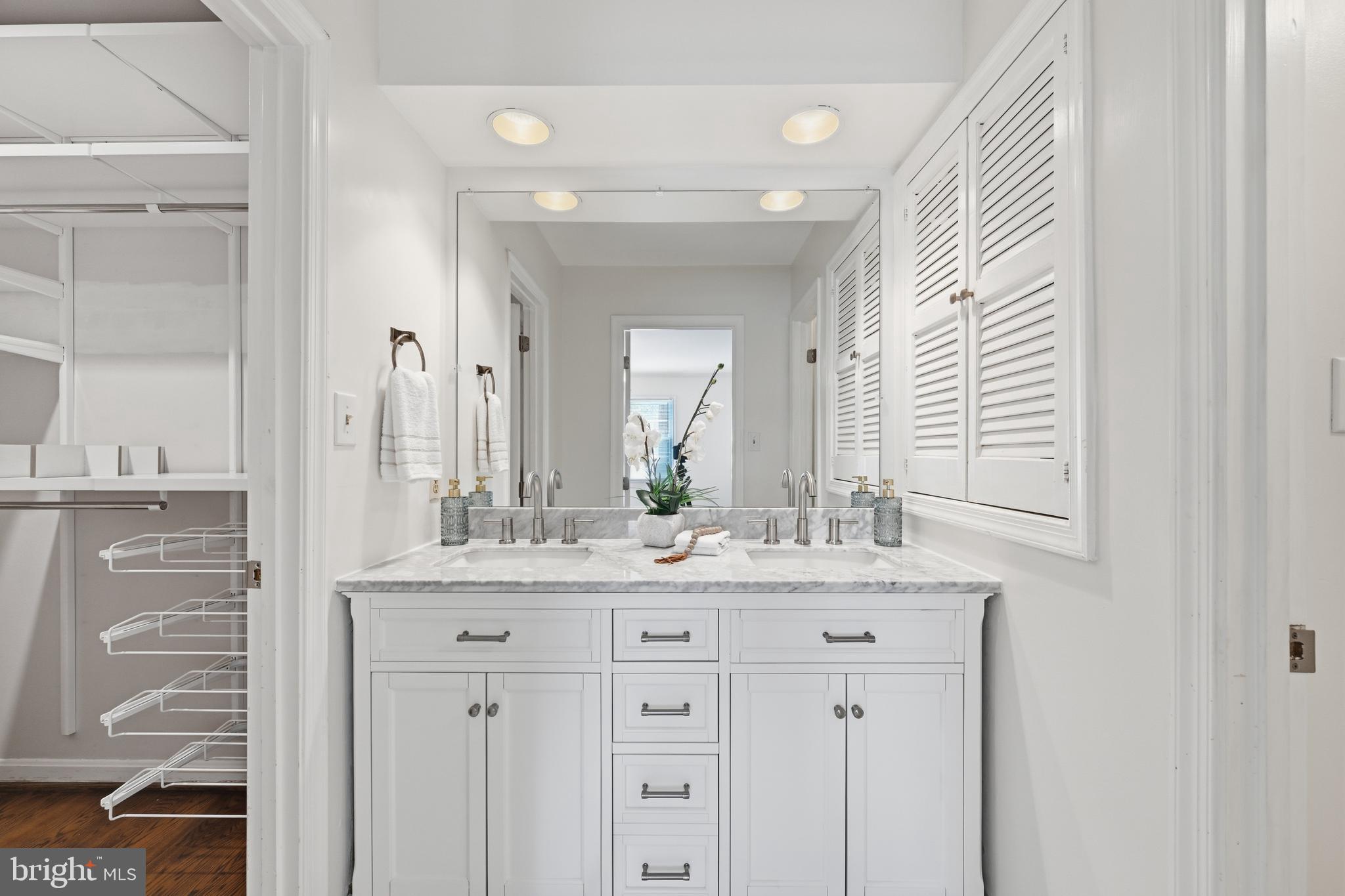 2311 North Glebe Road Arlington, VA 22207 - Photo 17 of 33 Primary bath new new marble vanity and tile