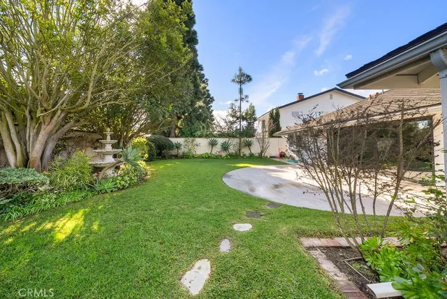 a view of a backyard with a garden