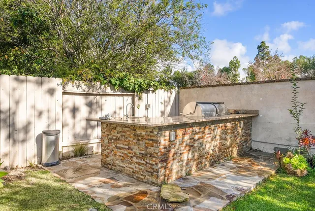 a view of outdoor space and fountain