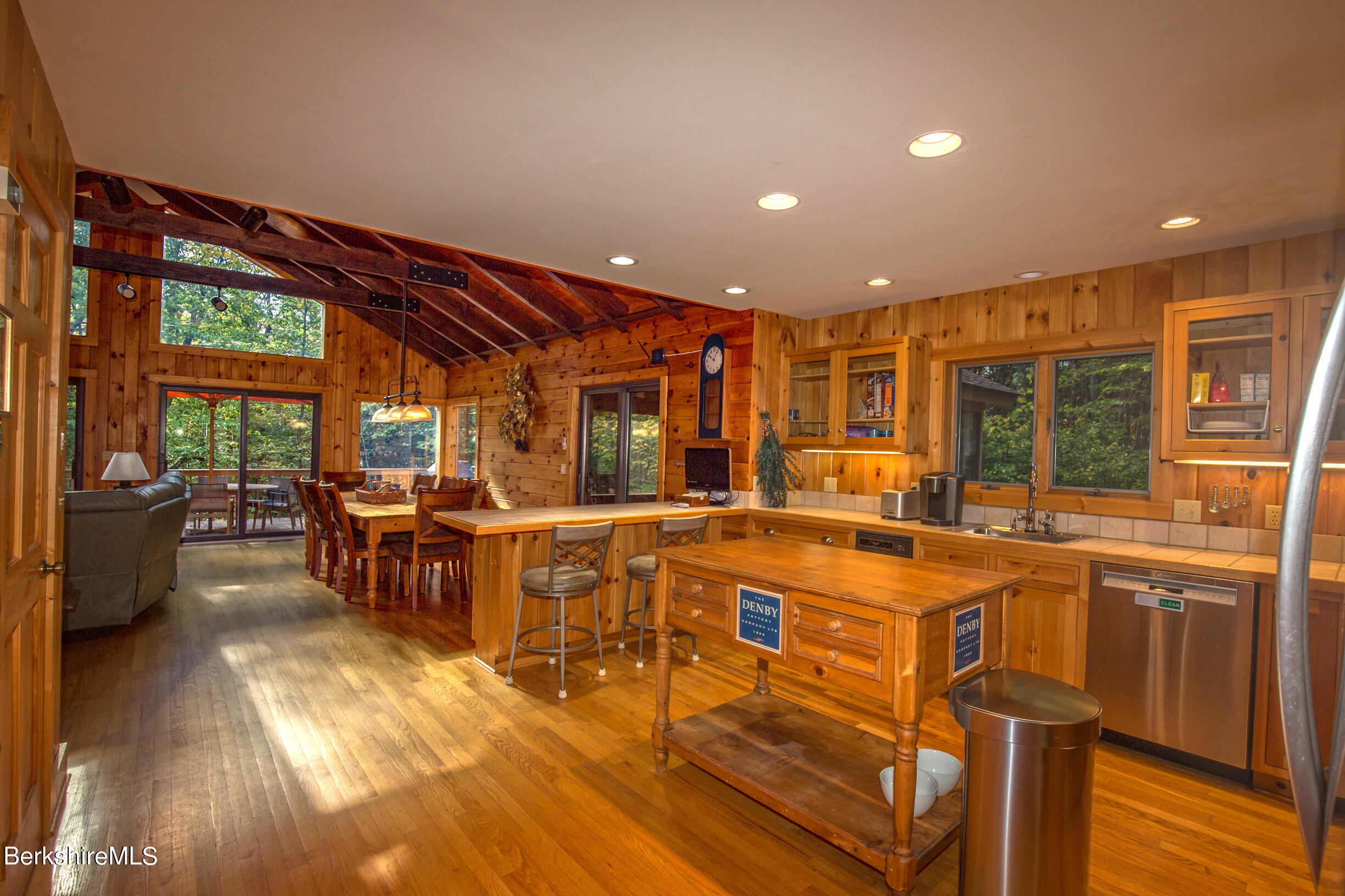 526 Bonny Rigg Hill Road Becket, MA 01223 - Photo 4 of 43 a view of a dining hall with many windows