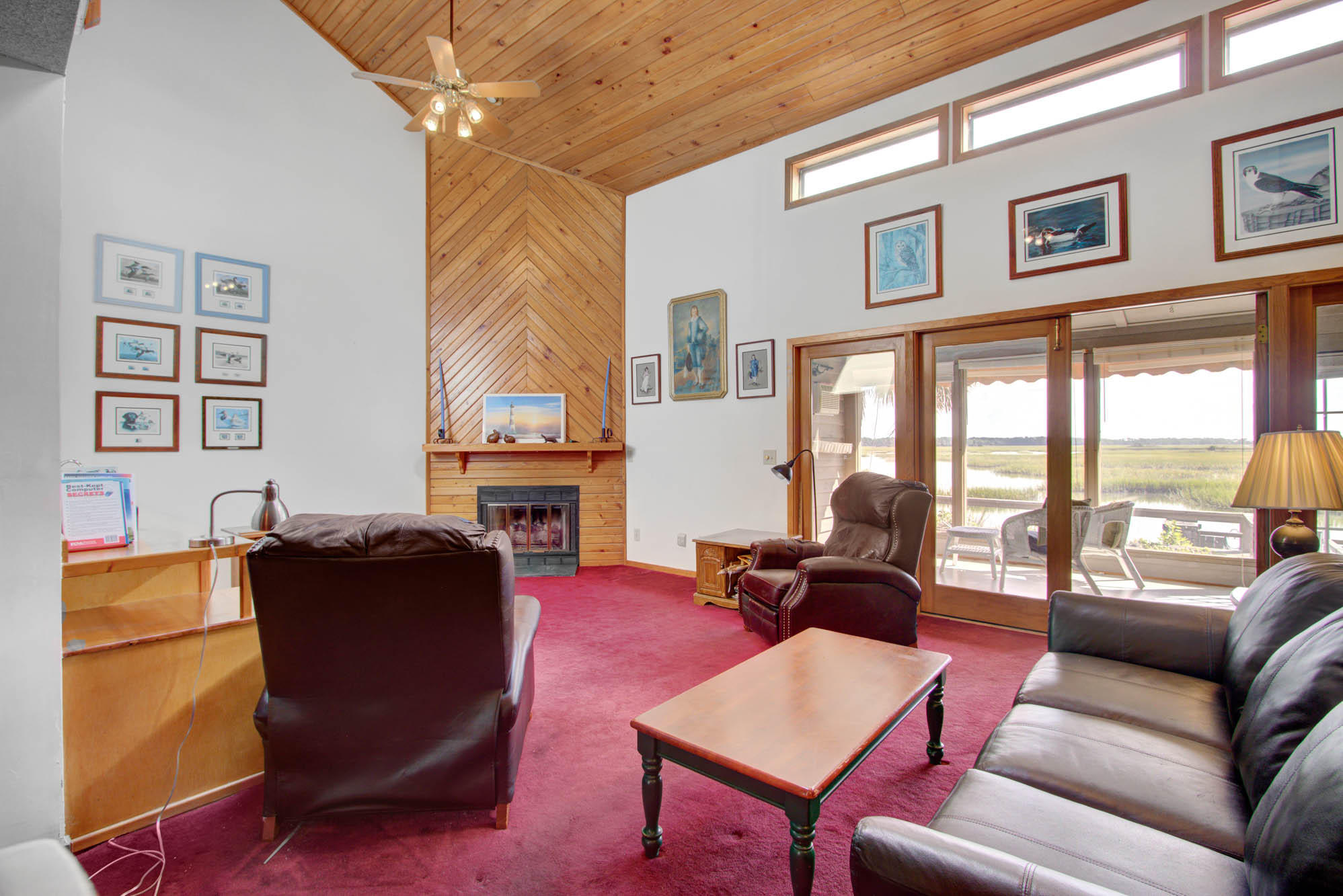 2224 Folly Road, Unit B Charleston, SC 29412 - Photo 10 of 35 Living Room with Vaulted Ceilings