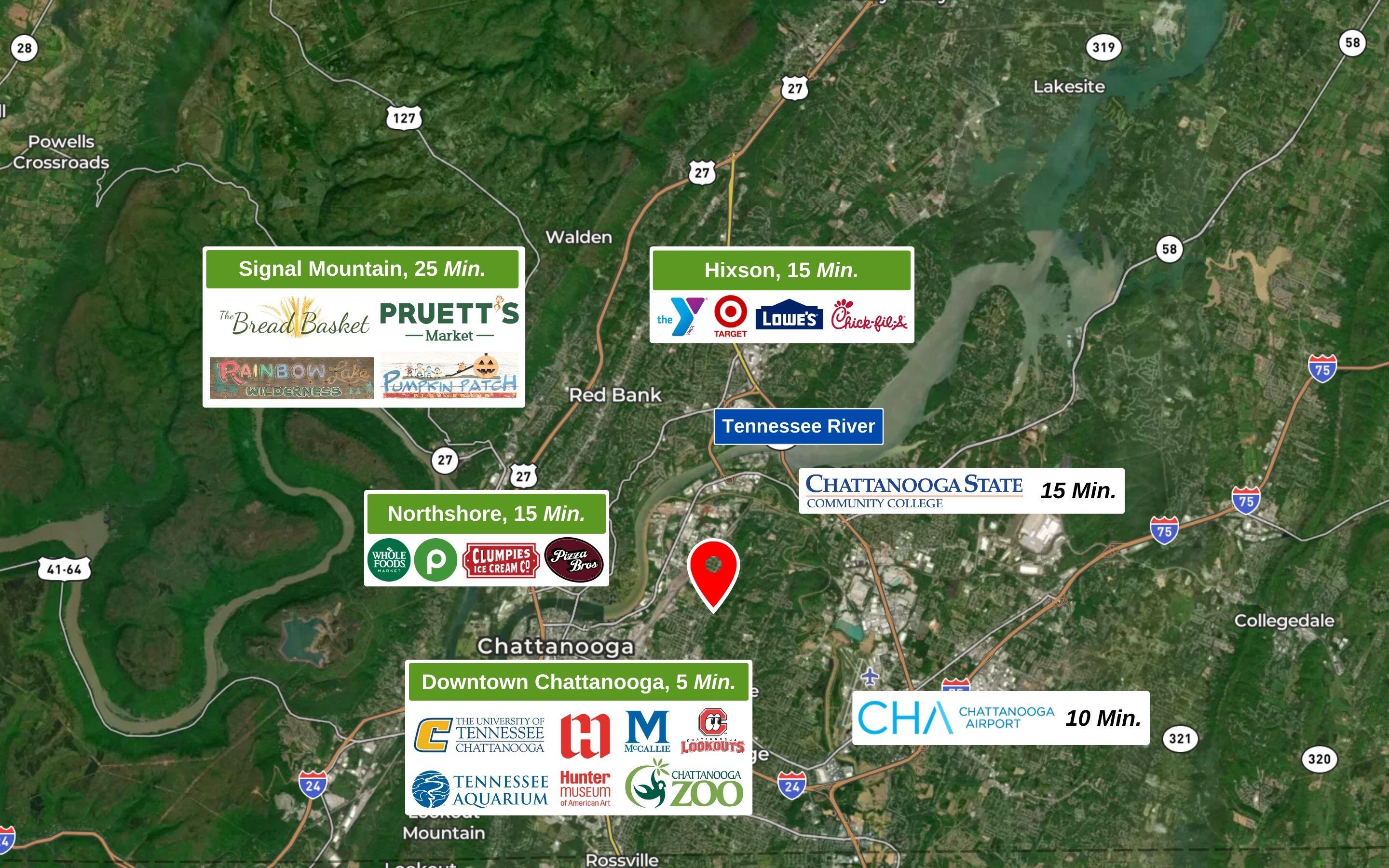 258 North Crest Road Chattanooga, TN 37404 - Photo 19 of 20 Chattanooga Map