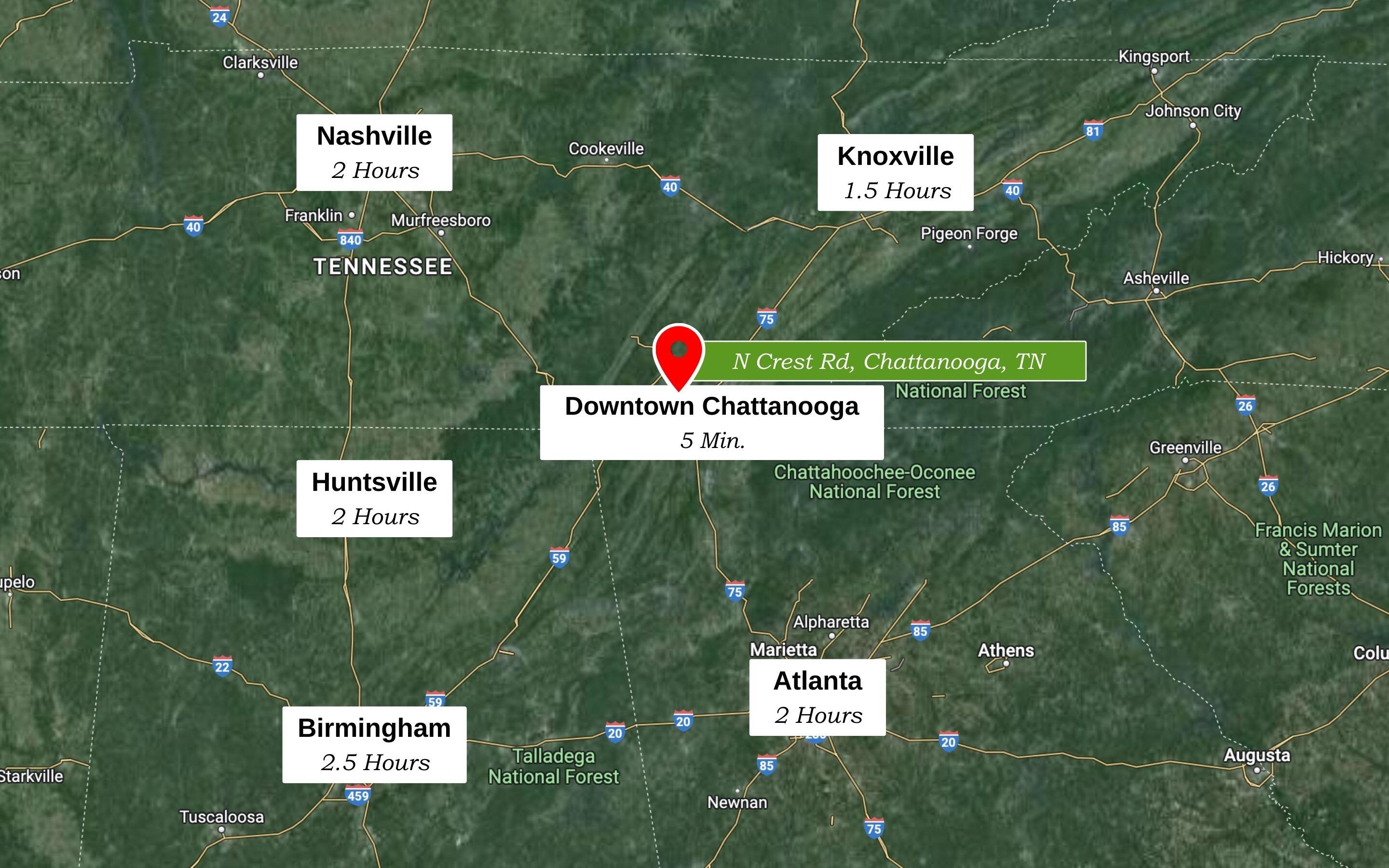 258 North Crest Road Chattanooga, TN 37404 - Photo 20 of 20 Map