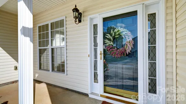 a view of a entryway door front of house