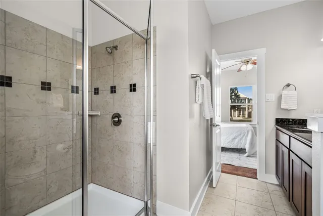 a bathroom with a shower