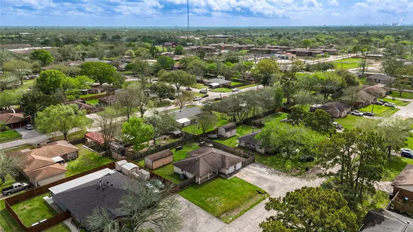an aerial view of multiple house