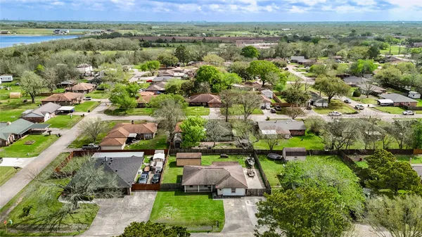 an aerial view of residential building with outdoor space