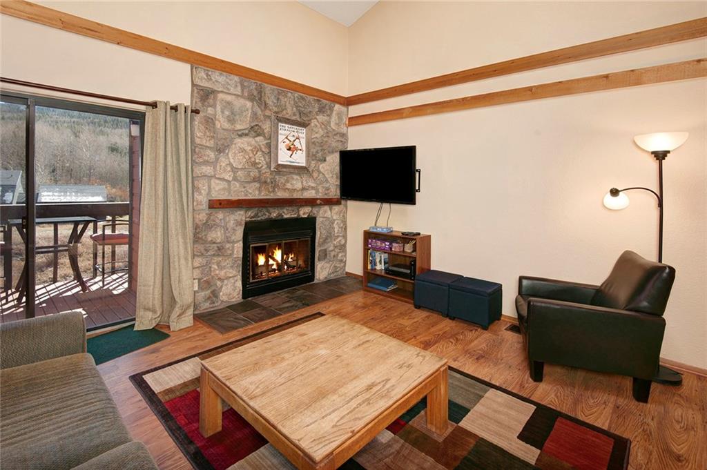 520 Bills Ranch Road, Unit 303 Frisco, CO 80443 - Photo 4 of 25 a living room with furniture a flat screen tv and a fireplace