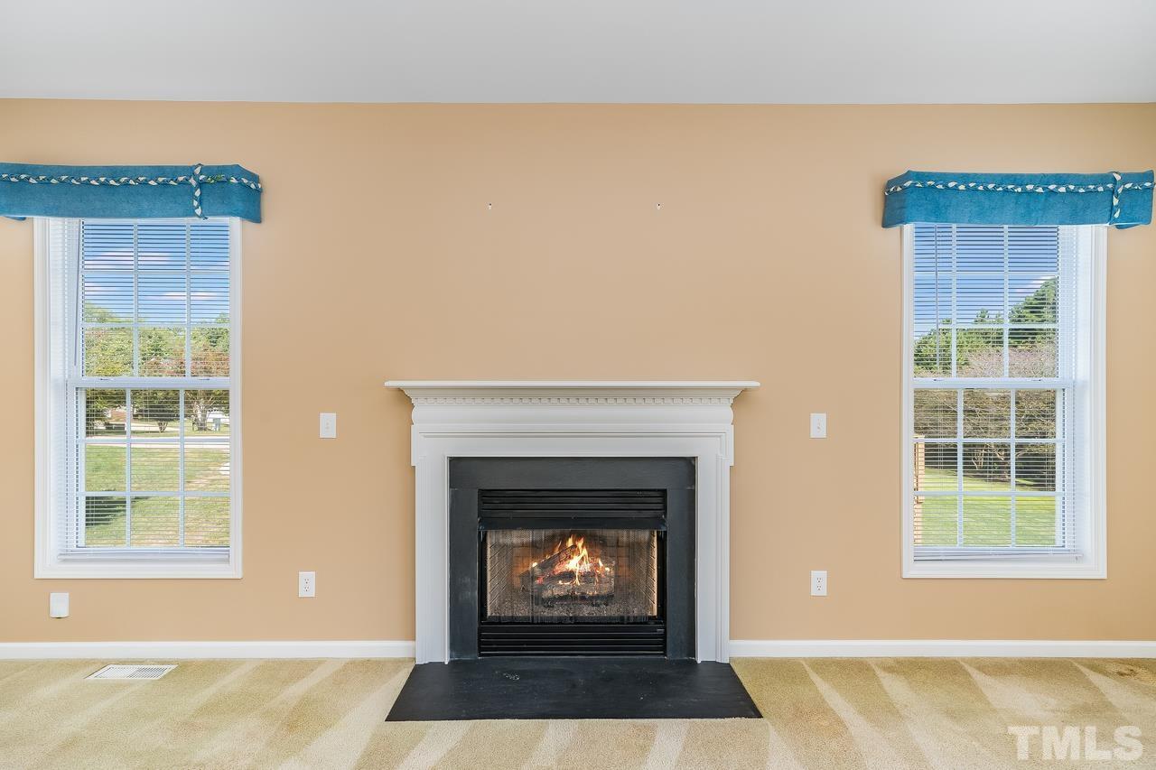 664 Seastone Street Raleigh, NC 27603 - Photo 15 of 25 a living room with a fireplace and a rug