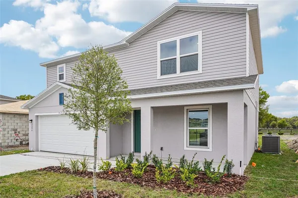 front view of a house with a yard