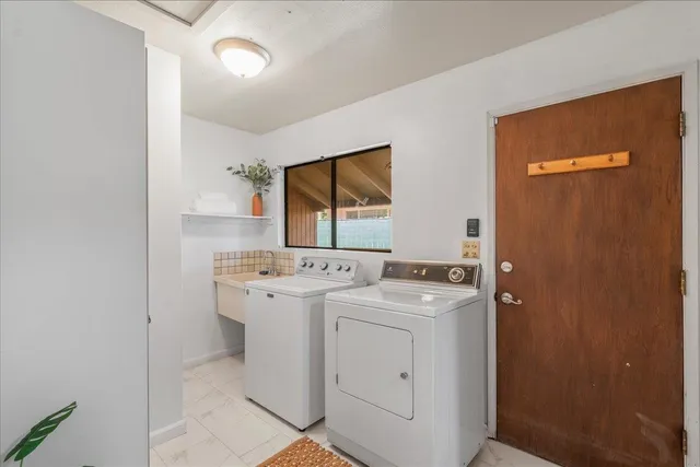 a view of backyard with green space