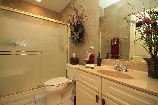 36W466 Lancaster Road St. Charles, IL 60175 - Photo 13 of 16 a bathroom with a granite countertop sink toilet and shower