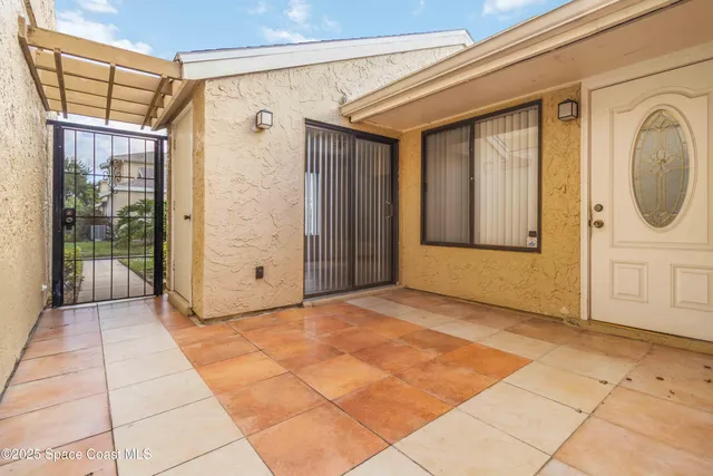 a view of a door of the house