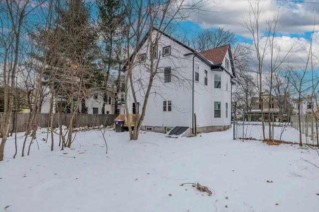 a view of street and trees