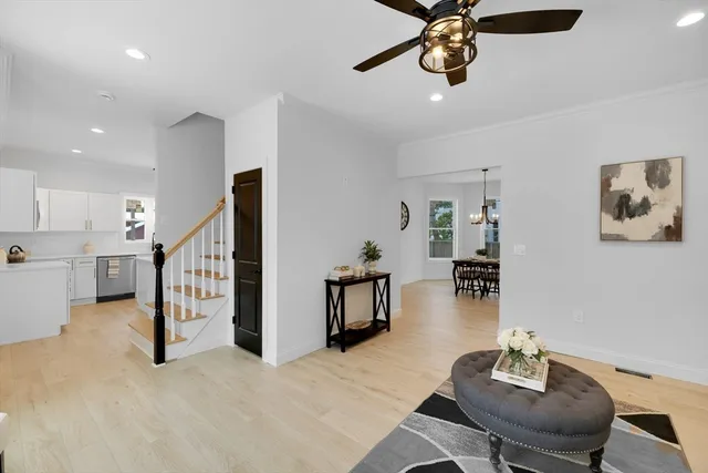 a living room with furniture