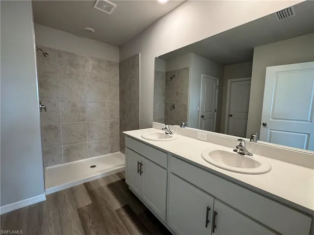 an empty room with closet