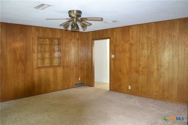 a view of a room with a window