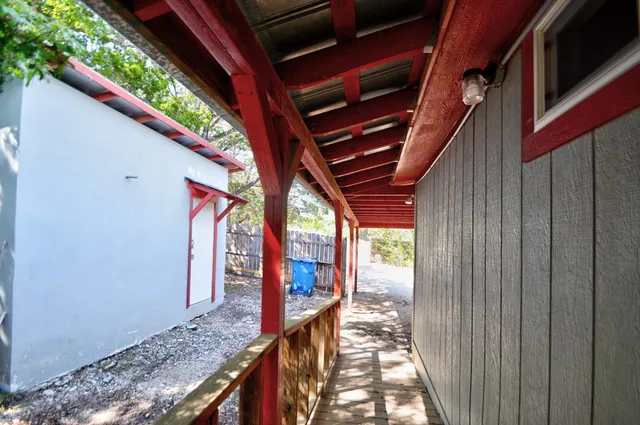 a view of porch with a backyard