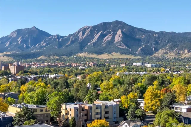 a view of city and mountain