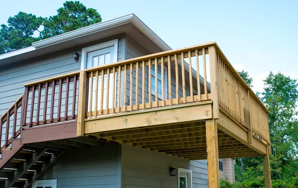 a view of a balcony