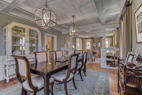 32 Whipple Road Lexington, MA 02420 - Photo 7 of 30 a view of a dining room with furniture and chandelier