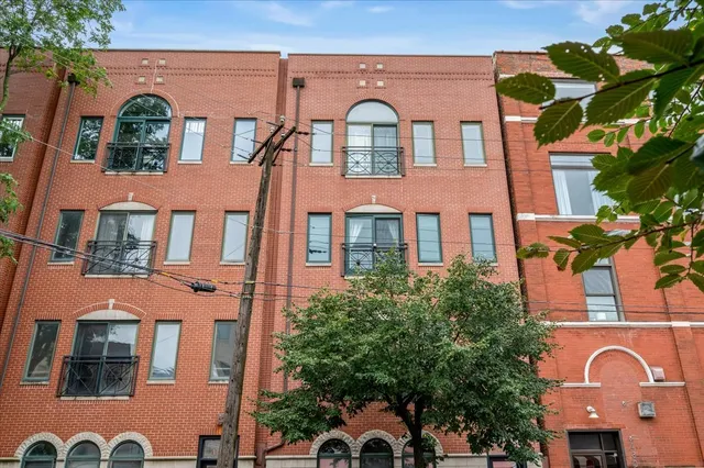 front view of a brick building
