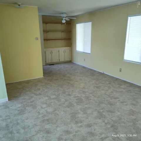 an outdoor space with furniture