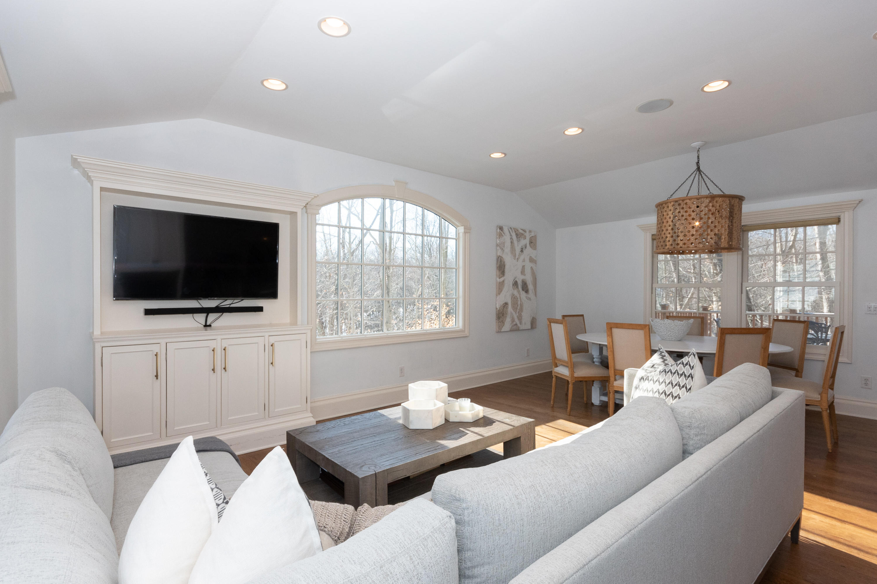 32 Colonial Road New Canaan, CT 06840 - Photo 5 of 22 a living room with furniture and a flat screen tv