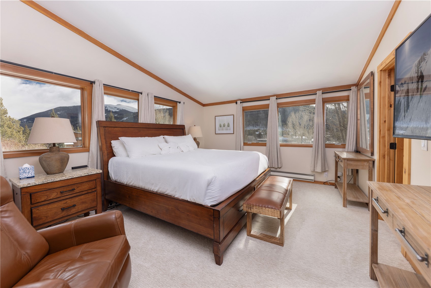 590 Tennis Club Road, Unit 1336 Keystone, CO 80435 - Photo 15 of 41 a bedroom with a bed couch and a large window with outer view