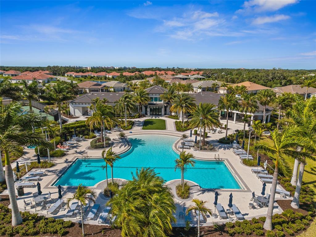 5632 Long Shore Loop Sarasota, FL 34238 - Photo 54 of 56 an aerial view of residential houses with outdoor space and swimming pool