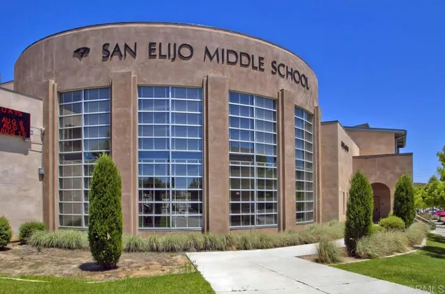 a front view of a building