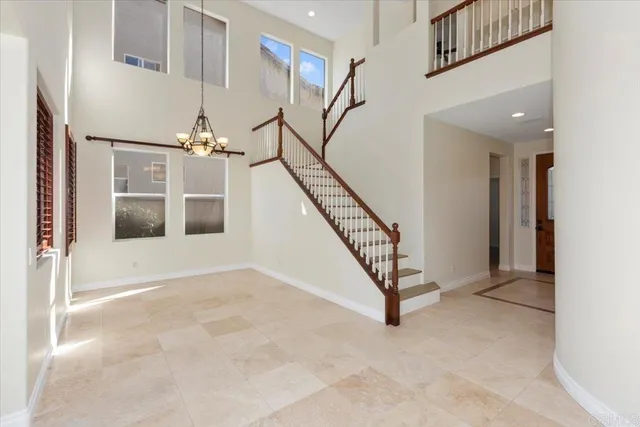 a view of a hallway with staircase