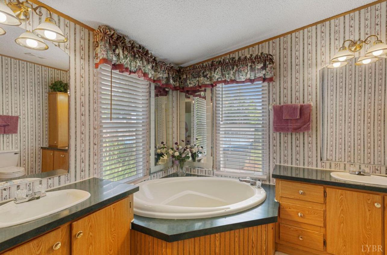 1362 Peaceful Ridge Road Huddleston, VA 24104 - Photo 18 of 19 a bathroom with a sink and a mirror
