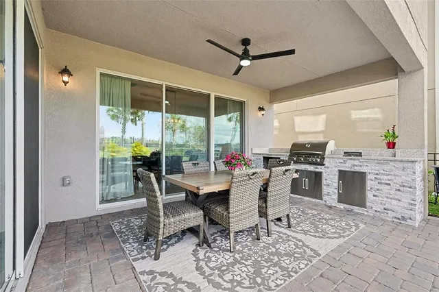 a outdoor space with furniture