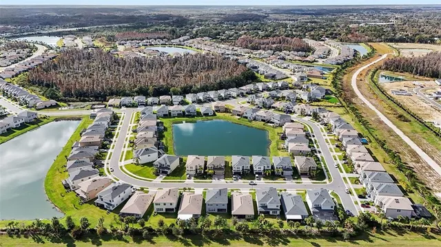 an aerial view of a city
